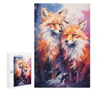 Puzzles pour Adolescents 1000 PCS Colorful Foxes Painting Puzzles pour Adultes Assemblage De Modèles De Puzzles Défi À Réaliser Soirée Jeux Et Divertissement en Famille 1000 PCS