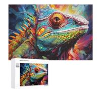 Puzzles pour Adolescents 1000 PCS Colorful Lizard Artwork Puzzle Anti-Stress, Jouet Idéal pour Une Décoration Amusante À La Maison, 1000 PCS