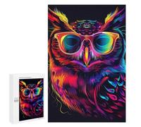 Puzzles pour Adolescents 1000 PCS Colorful Neon Owl Art Print-2 Puzzles pour Adultes Assemblage De Modèles De Puzzles Défi À Réaliser Soirée Jeux Et Divertissement en Famille 1000 PCS