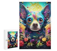 Puzzles pour Adolescents 1000 PCS Colorful Painted Dog Art Puzzle Anti-Stress, Jouet Idéal pour Une Décoration Amusante À La Maison, 1000 PCS
