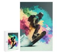 Puzzles pour Adolescents 1000 PCS Colorful Snowboarder Art Puzzles pour Adultes Jeu De Réflexion Décoration Intérieure Activités Amusantes À La Maison 1000 PCS