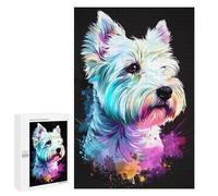 Puzzles pour Adolescents 1000 PCS Colorful Westie Art Print-1 Puzzles pour Adultes Assemblage De Modèles De Puzzles Défi À Réaliser Soirée Jeux Et Divertissement en Famille 1000 PCS
