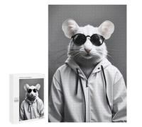 Puzzles pour Adolescents 1000 PCS Cool Mouse Glasses Funny Puzzles pour Adultes Jeux Relaxants pour S'amuser en Famille Cadeaux De Noël Et d'anniversaire 1000 PCS