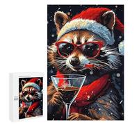 Puzzles pour Adolescents 1000 PCS Cool Raccoon Christmas Puzzles pour Adolescents, Jouets Anti-Stress, Décoration Murale, Cadeaux d'anniversaire Et De Noël Uniques 1000 PCS