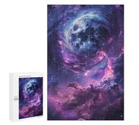 Puzzles pour Adolescents 1000 PCS Cosmic Moonlit Sky Puzzles pour Adultes Activités Familiales Interaction Parent-Enfant Jeu Au Design Élégant 1000 PCS
