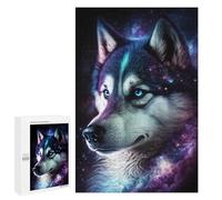 Puzzles pour Adolescents 1000 PCS Cosmic Wolf Portrait Art Print-4 Puzzles pour Adultes Activités Familiales Interaction Parent-Enfant Jeu Au Design Élégant 1000 PCS