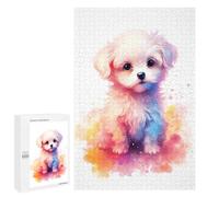 Puzzles pour Adolescents 1000 PCS Cute Baby Maltese Puppy Puzzles, Jeux Amusants, Assemblage De Motifs, Cadeaux Uniques d'anniversaire Et De Noël 1000 PCS