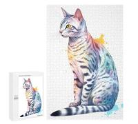 Puzzles pour Adolescents 1000 PCS Cute Egyptian Mau Cat Puzzle pour Adultes Jeux Relaxants Décoration Murale pour Les Joueurs 1000 PCS