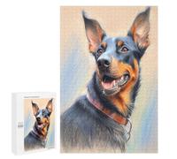 Puzzles pour Adolescents 1000 PCS Doberman Pinscher Sketch Puzzles pour Adultes Jouets Anti-Stress pour S'amuser en Famille Interaction Parent-Enfant 1000 PCS