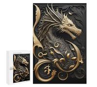 Puzzles pour Adolescents 1000 PCS Dragon Golden Flame Puzzles, Jeux Amusants, Assemblage De Motifs, Cadeaux Uniques d'anniversaire Et De Noël 1000 PCS