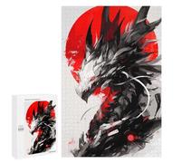 Puzzles pour Adolescents 1000 PCS Dragon with Red Sun Digital Art Puzzles pour Adultes - Jeu Manuel Anti-Stress - Cadeaux Uniques pour Anniversaire Et Noël 1000 PCS