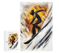 Puzzles pour Adolescents 1000 PCS Dynamic Abstract Cubist Snowboarder in Action Puzzles pour Adultes Jeux Familiaux pour S'amuser en Famille Offrez des Cadeaux pour Toute La Famille 1000 PCS