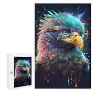Puzzles pour Adolescents 1000 PCS Eagle with Glasses Art Print-1 Jeu De Puzzle Familial Décoration Parfaite Cadeaux Uniques pour Un Anniversaire Et Noël 1000 PCS