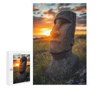 Puzzles pour Adolescents 1000 PCS Easter Island Statue Sunset Puzzles pour Adultes Assemblage De Modèles De Puzzles Défi À Réaliser Soirée Jeux Et Divertissement en Famille 1000 PCS