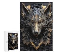 Puzzles pour Adolescents 1000 PCS Elegant Golden Wolf Art Puzzles, Jeux Amusants, Assemblage De Motifs, Cadeaux Uniques d'anniversaire Et De Noël 1000 PCS