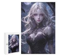 Puzzles pour Adolescents 1000 PCS Elegant Woman in Black Lace Puzzles Jeux De Détente Décoration Parfaite Cadeaux Uniques d'anniversaire Et De Noël 1000 PCS