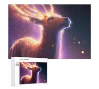 Puzzles pour Adolescents 1000 PCS Enchanted Deer with Glowing Antlers Puzzle Anti-Stress, Jouet Idéal pour Une Décoration Amusante À La Maison, 1000 PCS