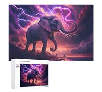 Puzzles pour Adolescents 1000 PCS Enchanted Elephant Stormscape Puzzles pour Adultes Jouets Anti-Stress Améliorent La Mémoire Difficiles Et Stimulants 1000 PCS