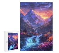 Puzzles pour Adolescents 1000 PCS Enchanted Mountain Valley Sunset Puzzles pour Adultes Assemblage De Modèles De Puzzles Défi À Réaliser Soirée Jeux Et Divertissement en Famille 1000 PCS