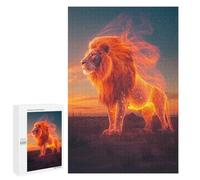 Puzzles pour Adolescents 1000 PCS Fiery Lion Savanah King Puzzles pour Adolescents, Jouets Anti-Stress, Décoration Murale, Cadeaux d'anniversaire Et De Noël Uniques 1000 PCS