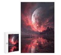 Puzzles pour Adolescents 1000 PCS Fiery Moon Over Alien Cityscape Puzzles pour Adolescents Améliorent La Mémoire Difficiles À Compléter Jeux Stimulants 1000 PCS