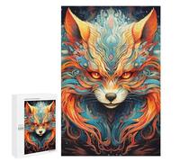 Puzzles pour Adolescents 1000 PCS Flame Fox Mystic Artwork Puzzles pour Adultes Jeux Relaxants Découpe De Précision Jeu Stimulant Cadeaux 1000 PCS