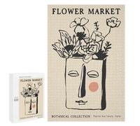 Puzzles pour Adolescents 1000 PCS Flower Market Botanical Collection Art Print Puzzles pour Adultes Jeux Amusants Décoration Parfaite Cadeaux Uniques d'anniversaire Et De Noël 1000 PCS