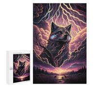 Puzzles pour Adolescents 1000 PCS Fox Spirit Lightning Storm Puzzles Jeux De Détente Décoration Parfaite Cadeaux Uniques d'anniversaire Et De Noël 1000 PCS