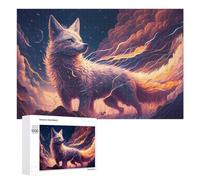 Puzzles pour Adolescents 1000 PCS Fox Spirit with Fire Wings Puzzles pour Adolescents Jeux Relaxants Assemblage De Motifs Cadeaux Uniques d'anniversaire Et De Noël 1000 PCS