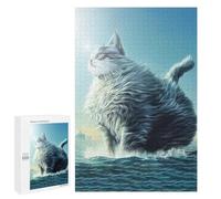 Puzzles pour Adolescents 1000 PCS Funny Fat Cat Puzzles pour Adolescents, Jouets Anti-Stress, Décoration Murale, Cadeaux d'anniversaire Et De Noël Uniques 1000 PCS