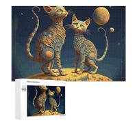 Puzzles pour Adolescents 1000 PCS Galactic Cats A Cosmic Artwork Puzzles pour Adultes Jeu De Réflexion Décoration Intérieure Activités Amusantes À La Maison 1000 PCS