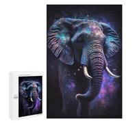 Puzzles pour Adolescents 1000 PCS Galactic Elephant Art Print Puzzles pour Adultes Assemblage De Modèles De Puzzles Défi À Réaliser Soirée Jeux Et Divertissement en Famille 1000 PCS