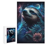 Puzzles pour Adolescents 1000 PCS Galactic Sloth with Flowers -4 Puzzles pour Adultes Activités Familiales Interaction Parent-Enfant Jeu Au Design Élégant 1000 PCS