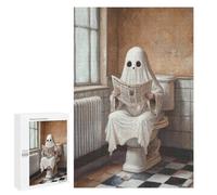 Puzzles pour Adolescents 1000 PCS Ghost Reading Newspaper in Bathroom Puzzles pour Adultes Activités Familiales Interaction Parent-Enfant Jeu Au Design Élégant 1000 PCS