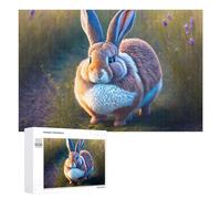 Puzzles pour Adolescents 1000 PCS Giant Bunny Rabbit in Field Puzzles pour Adultes Jeu De Réflexion Décoration Intérieure Activités Amusantes À La Maison 1000 PCS