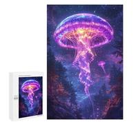 Puzzles pour Adolescents 1000 PCS Glowing Jellyfish Forest Puzzles pour Adultes Assemblage De Modèles De Puzzles Défi À Réaliser Soirée Jeux Et Divertissement en Famille 1000 PCS