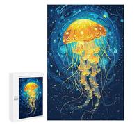 Puzzles pour Adolescents 1000 PCS Glowing Jellyfish in Deep Blue Sea Puzzles pour Adolescents, Jouets Anti-Stress, Décoration Murale, Cadeaux d'anniversaire Et De Noël Uniques 1000 PCS