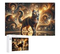 Puzzles pour Adolescents 1000 PCS Golden Cat Background Puzzle Anti-Stress, Jouet Idéal pour Une Décoration Amusante À La Maison, 1000 PCS