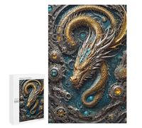 Puzzles pour Adolescents 1000 PCS Golden Dragon Chronicles Puzzles pour Adolescents, Jouets À Faire Soi-même, Activités Amusantes À La Maison pour Passer Le Temps, 1000 PCS