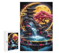 Puzzles pour Adolescents 1000 PCS Golden Kintsugi Waterfall Puzzles pour Adultes Jeu Familial Décoration Parfaite Difficile À Compléter 1000 PCS