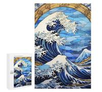 Puzzles pour Adolescents 1000 PCS Great Wave of Kanagawa Puzzles pour Adolescents Jeux Relaxants Assemblage De Motifs Cadeaux Uniques d'anniversaire Et De Noël 1000 PCS