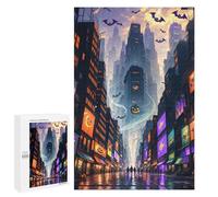 Puzzles pour Adolescents 1000 PCS Halloween Cityscape Puzzles pour Adultes Jeux Relaxants Découpe De Précision Jeu Stimulant Cadeaux 1000 PCS