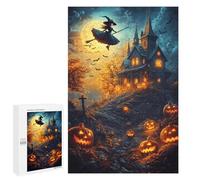 Puzzles pour Adolescents 1000 PCS Halloween Haunted House Scene Puzzles pour Adultes Activités Familiales Interaction Parent-Enfant Jeu Au Design Élégant 1000 PCS