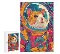 Puzzles pour Adolescents 1000 PCS Hamster Astronaut Space Puzzles pour Adultes Jeux De Société en Famille Améliorer La Mémoire Cadeaux d'anniversaire Uniques 1000 PCS