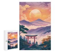 Puzzles pour Adolescents 1000 PCS Japanese Sunset Mountain Puzzles pour Adultes Jeux Relaxants pour S'amuser en Famille Cadeaux De Noël Et d'anniversaire 1000 PCS