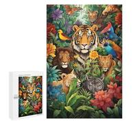 Puzzles pour Adolescents 1000 PCS Jungle Majesty Big Cats in Bloom Puzzles pour Adultes Jeu De Réflexion Décoration Intérieure Activités Amusantes À La Maison 1000 PCS