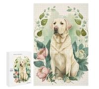 Puzzles pour Adolescents 1000 PCS Labrador Floral Portrait Casse-têtes pour Adultes Jeu De Réflexion Assemblage De Motifs Interaction Parent-Enfant 1000 PCS