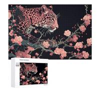 Puzzles pour Adolescents 1000 PCS Leopard in Blossoms Puzzles pour Adultes Jeu De Réflexion Décoration Intérieure Activités Amusantes À La Maison 1000 PCS