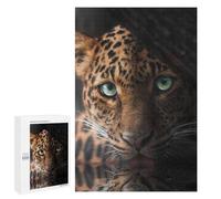 Puzzles pour Adolescents 1000 PCS Leopard with Green Eyes Puzzles pour Adultes Jeux Relaxants Décoration Murale Activités Amusantes À La Maison 1000 PCS