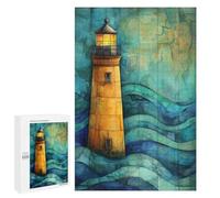 Puzzles pour Adolescents 1000 PCS Lighthouse on The Sea Lighthouse Over Abstract Sea Puzzles pour Adultes Jeux Familiaux pour S'amuser en Famille Offrez des Cadeaux pour Toute La Famille 1000 PCS